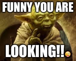 yoda | FUNNY YOU ARE; LOOKING!!😜 | image tagged in yoda | made w/ Imgflip meme maker