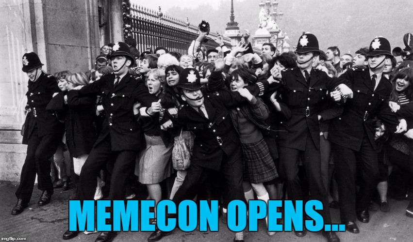Inspired by XCzambie | MEMECON OPENS... | image tagged in memes,memecon,crowds | made w/ Imgflip meme maker