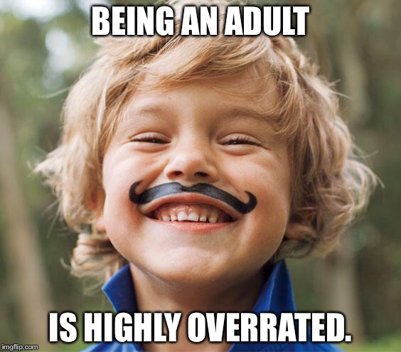 BEING AN ADULT; IS HIGHLY OVERRATED. | image tagged in memes | made w/ Imgflip meme maker