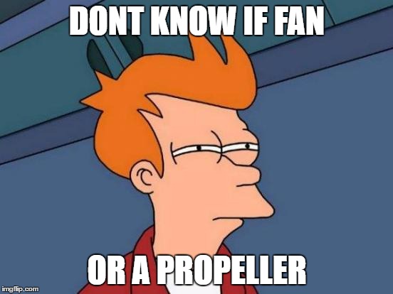 just saw a big industrial fan being installed underneath the hover craft. dont know if a big fan or a propeller | DONT KNOW IF FAN; OR A PROPELLER | image tagged in memes,futurama fry | made w/ Imgflip meme maker