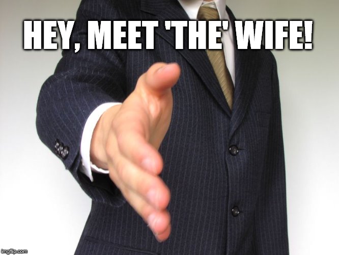 When you go to shake that strangers hand! | HEY, MEET 'THE' WIFE! | image tagged in hand,memes,masturbation,masterbation,boardroom meeting suggestion,no way | made w/ Imgflip meme maker
