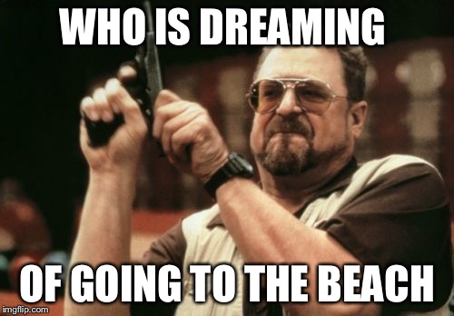 Am I The Only One Around Here Meme | WHO IS DREAMING; OF GOING TO THE BEACH | image tagged in memes,am i the only one around here | made w/ Imgflip meme maker