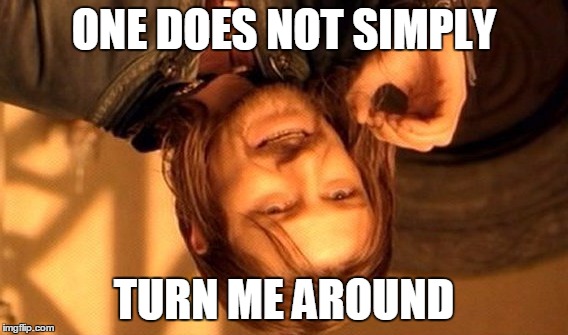One Does Not Simply | ONE DOES NOT SIMPLY; TURN ME AROUND | image tagged in memes,one does not simply | made w/ Imgflip meme maker