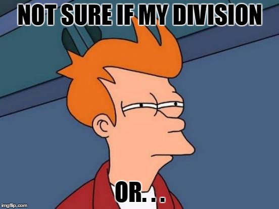 Not my circus, not my monkey | NOT SURE IF MY DIVISION; OR. . . | image tagged in memes,futurama fry | made w/ Imgflip meme maker
