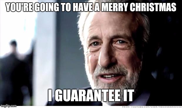 I Guarantee It Meme | YOU'RE GOING TO HAVE A MERRY CHRISTMAS; I GUARANTEE IT | image tagged in memes,i guarantee it | made w/ Imgflip meme maker