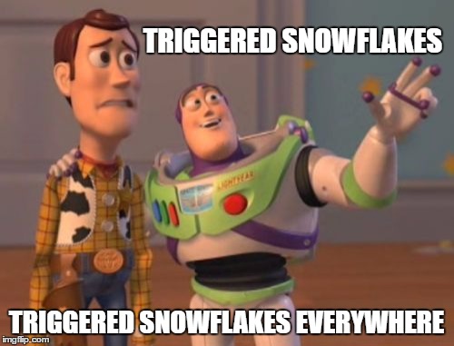 X, X Everywhere Meme | TRIGGERED SNOWFLAKES TRIGGERED SNOWFLAKES EVERYWHERE | image tagged in memes,x x everywhere | made w/ Imgflip meme maker