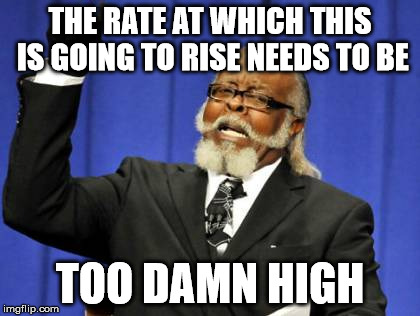 Too Damn High | THE RATE AT WHICH THIS IS GOING TO RISE NEEDS TO BE; TOO DAMN HIGH | image tagged in memes,too damn high | made w/ Imgflip meme maker