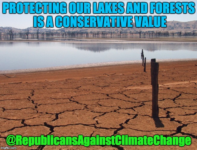 Protecting Our Lakes and Forests Is a Conservative Value | PROTECTING OUR LAKES AND FORESTS IS A CONSERVATIVE VALUE; @RepublicansAgainstClimateChange | image tagged in republicans,conservative,conservatives,climate change,drought | made w/ Imgflip meme maker