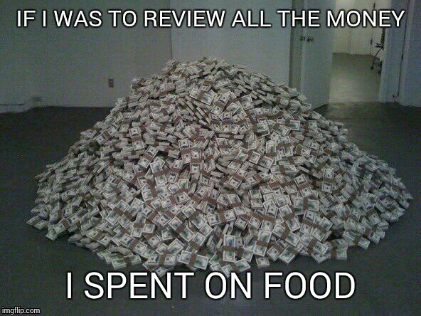If only | IF I WAS TO REVIEW ALL THE MONEY; I SPENT ON FOOD | image tagged in memes | made w/ Imgflip meme maker