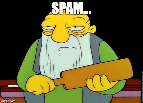 That's a paddlin' Meme | SPAM... | image tagged in memes,that's a paddlin' | made w/ Imgflip meme maker