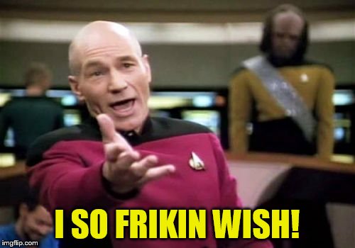 Picard Wtf Meme | I SO FRIKIN WISH! | image tagged in memes,picard wtf | made w/ Imgflip meme maker