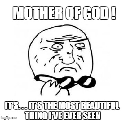 MOTHER OF GOD ! IT'S. . . IT'S THE MOST BEAUTIFUL THING I'VE EVER SEEN | made w/ Imgflip meme maker