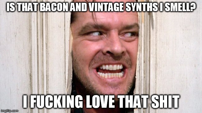 IS THAT BACON AND VINTAGE SYNTHS I SMELL? I FUCKING LOVE THAT SHIT | made w/ Imgflip meme maker