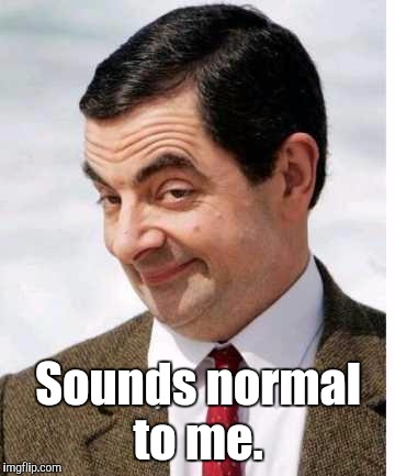 Mr_bean-...art.jpg  | Sounds normal to me. | image tagged in mr_bean-artjpg | made w/ Imgflip meme maker