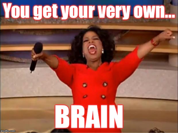Oprah You Get A Meme | You get your very own... BRAIN | image tagged in memes,oprah you get a | made w/ Imgflip meme maker