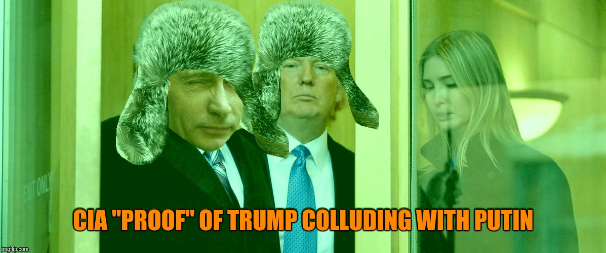 Secret meeting between Trump and Putin photographed with night vision! | CIA "PROOF" OF TRUMP COLLUDING WITH PUTIN | image tagged in memes | made w/ Imgflip meme maker