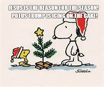 JESUS IS THE REASON FOR THE SEASON!   
POTUS TRUMP IS ICING ON THE CAKE! | image tagged in charlie brown christmas | made w/ Imgflip meme maker