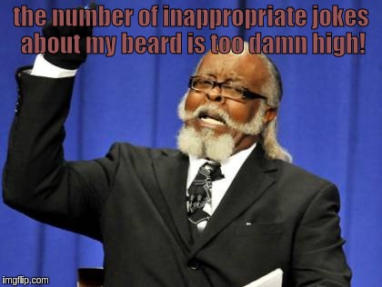 Too Damn High Meme | the number of inappropriate jokes about my beard is too damn high! | image tagged in memes,too damn high | made w/ Imgflip meme maker