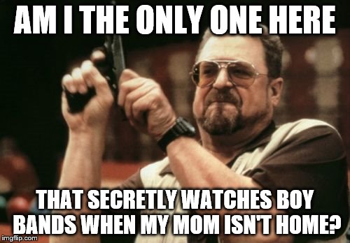 Am I The Only One Around Here | AM I THE ONLY ONE HERE; THAT SECRETLY WATCHES BOY BANDS WHEN MY MOM ISN'T HOME? | image tagged in memes,am i the only one around here | made w/ Imgflip meme maker