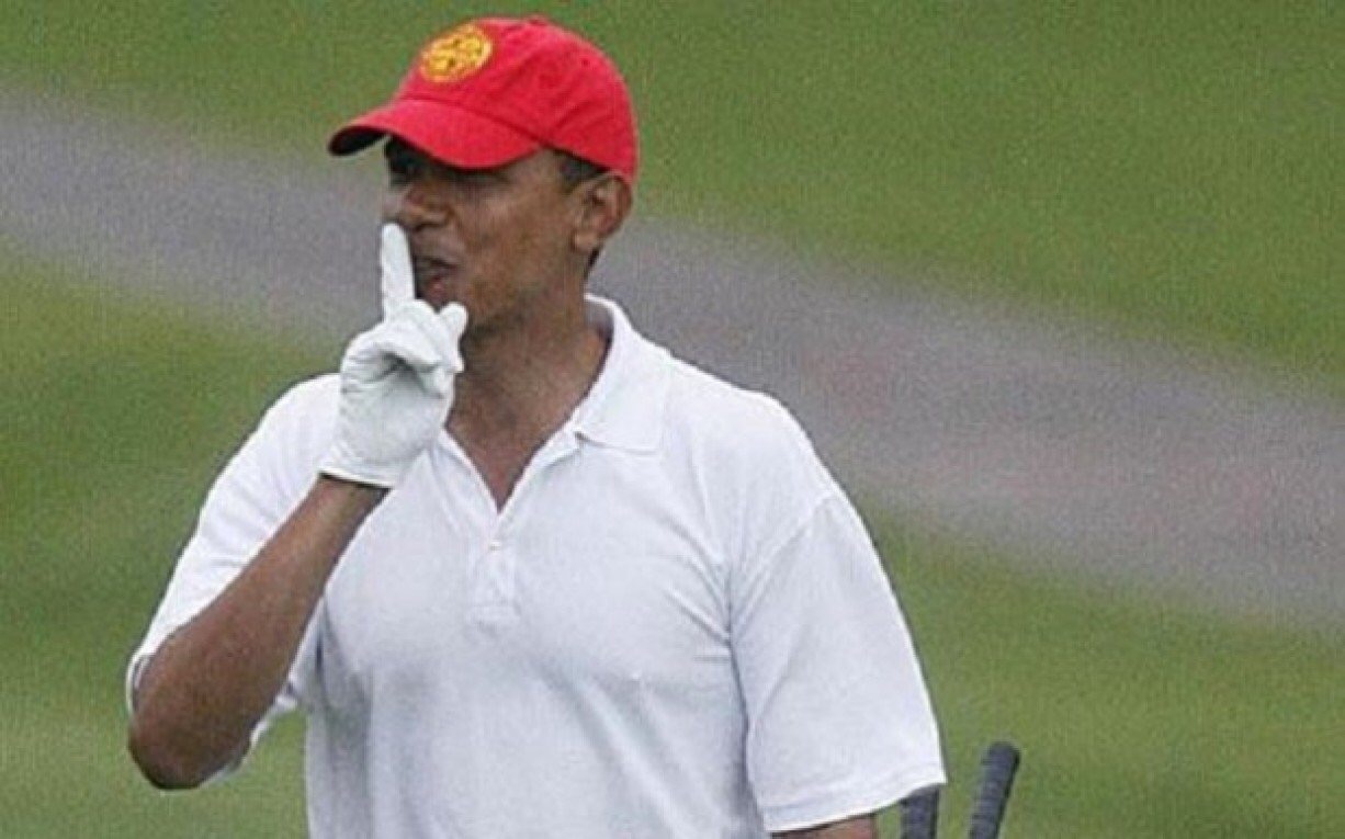 Obama golf shhh Blank Meme Template