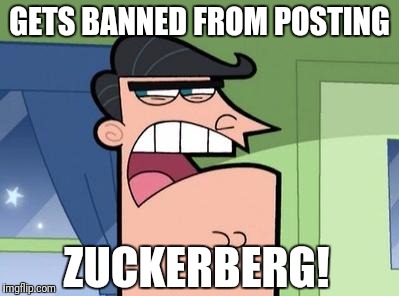 Dinkleberg | GETS BANNED FROM POSTING; ZUCKERBERG! | image tagged in dinkleberg | made w/ Imgflip meme maker