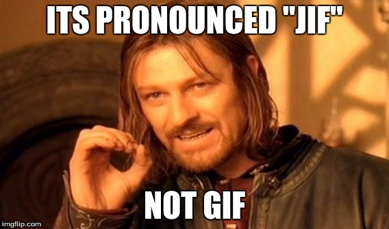 One Does Not Simply | ITS PRONOUNCED "JIF"; NOT GIF | image tagged in memes,one does not simply | made w/ Imgflip meme maker