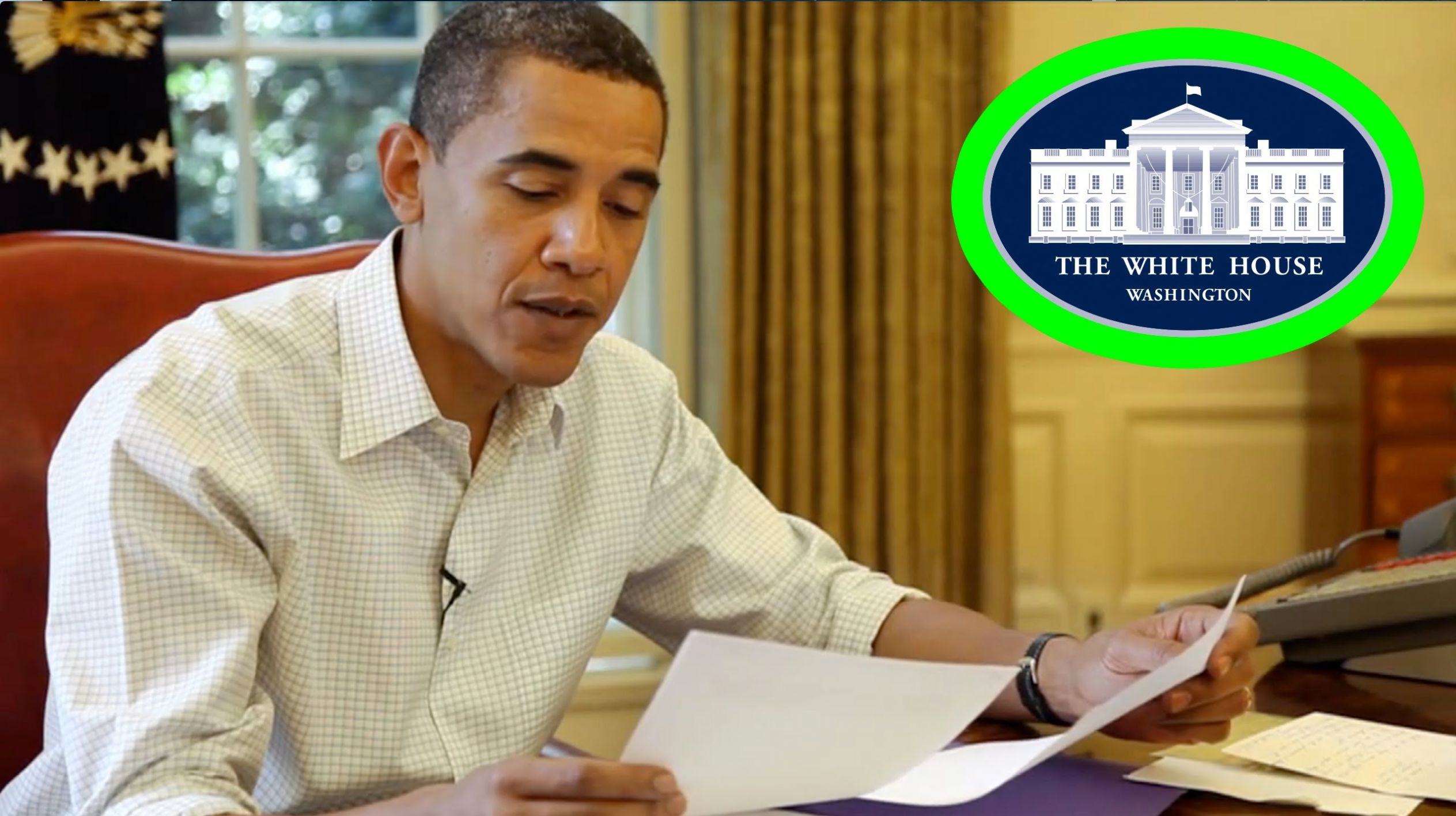 President Obama Reading Letter Blank Meme Template
