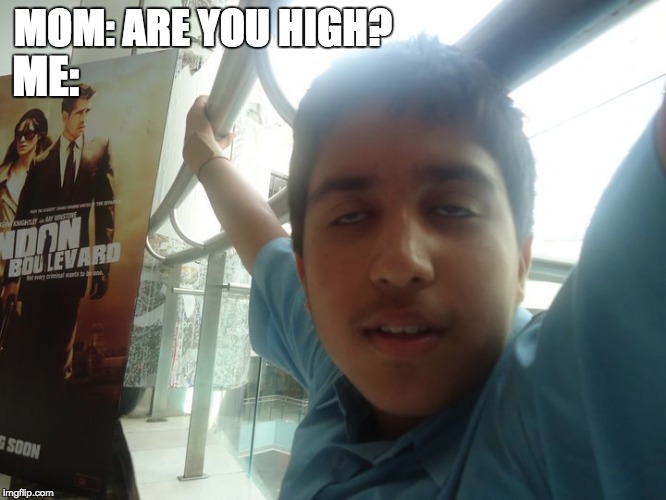 MOM: ARE YOU HIGH? ME: | image tagged in high | made w/ Imgflip meme maker
