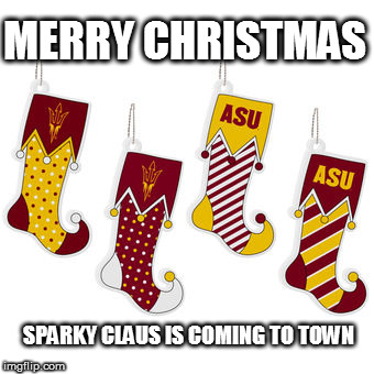 MERRY CHRISTMAS; SPARKY CLAUS IS COMING TO TOWN | image tagged in santa's coming | made w/ Imgflip meme maker