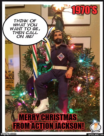 action jackson | 1970'S; MERRY CHRISTMAS FROM ACTION JACKSON! | image tagged in action jackson | made w/ Imgflip meme maker