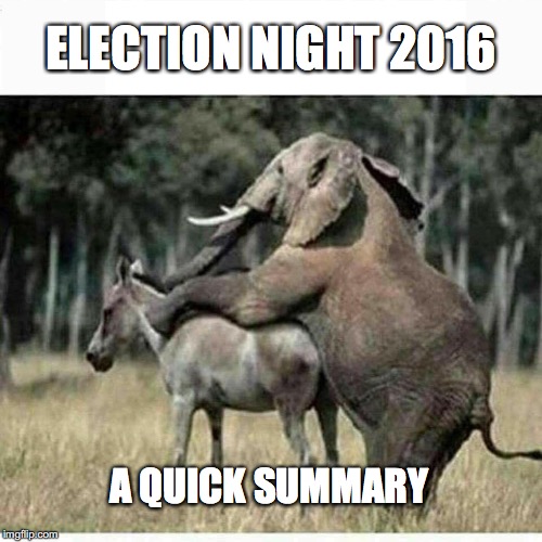 HISTORY | ELECTION NIGHT 2016; A QUICK SUMMARY | image tagged in history,election 2016 | made w/ Imgflip meme maker