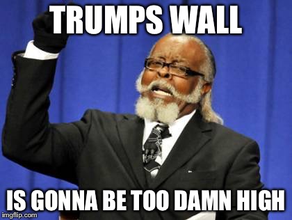 Too Damn High Meme | TRUMPS WALL; IS GONNA BE TOO DAMN HIGH | image tagged in memes,too damn high | made w/ Imgflip meme maker