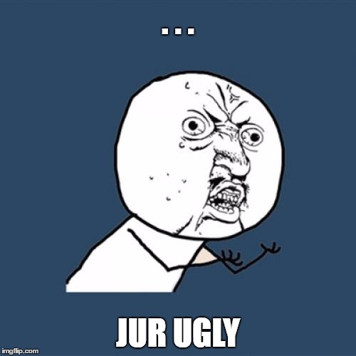 Y U No | . . . JUR UGLY | image tagged in memes,y u no | made w/ Imgflip meme maker