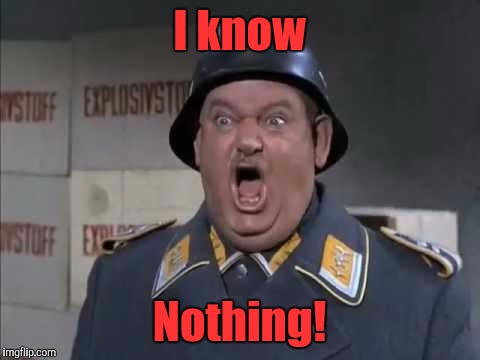Sarge | I know Nothing! | image tagged in sarge | made w/ Imgflip meme maker