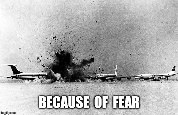 BECAUSE  OF  FEAR | made w/ Imgflip meme maker