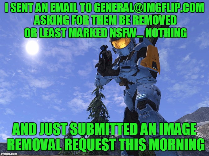 Demonic Penguin Halo 3 | I SENT AN EMAIL TO GENERAL@IMGFLIP.COM ASKING FOR THEM BE REMOVED OR LEAST MARKED NSFW... NOTHING AND JUST SUBMITTED AN IMAGE REMOVAL REQUES | image tagged in demonic penguin halo 3 | made w/ Imgflip meme maker