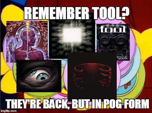 REMEMBER TOOL? THEY'RE BACK, BUT IN POG FORM | image tagged in tool,the simpsons | made w/ Imgflip meme maker
