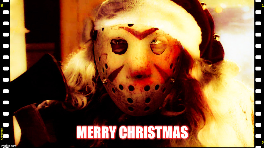 MERRY CHRISTMAS | image tagged in santa voorhees | made w/ Imgflip meme maker