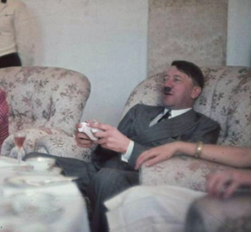 Hitler Videogaming Blank Meme Template