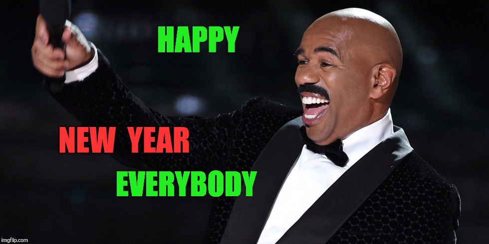 It's Christmas Steve..! | HAPPY; NEW  YEAR; EVERYBODY | image tagged in steve harvey,christmas,merry christmas,new year,happy new year | made w/ Imgflip meme maker