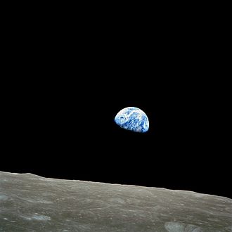 High Quality Earthrise from Moon Blank Meme Template