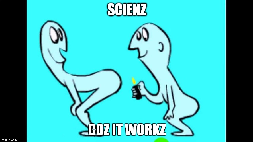 SCIENZ; COZ IT WORKZ | image tagged in science,bullshit | made w/ Imgflip meme maker