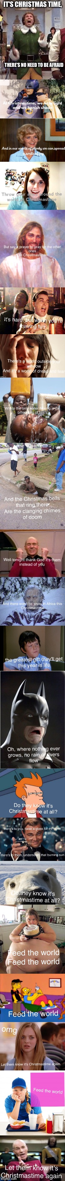 Merry Christmas-you'll need glasses to read this  | IT'S CHRISTMAS TIME, THERE'S NO NEED TO BE AFRAID | image tagged in christmas | made w/ Imgflip meme maker
