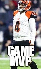 GAME; MVP | image tagged in nfl football | made w/ Imgflip meme maker