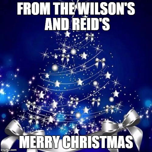 Merry Christmas  | FROM THE WILSON'S AND REID'S; MERRY CHRISTMAS | image tagged in merry christmas | made w/ Imgflip meme maker