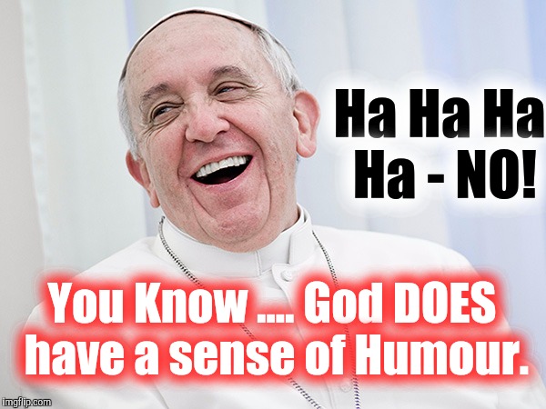 Proof of Intelligent Design. | Ha Ha Ha Ha - NO! You Know .... God DOES have a sense of Humour. | image tagged in pope b infallible,intelligent design,the mitre's off bytches,the most interesting vicar in rome,mystery machine | made w/ Imgflip meme maker