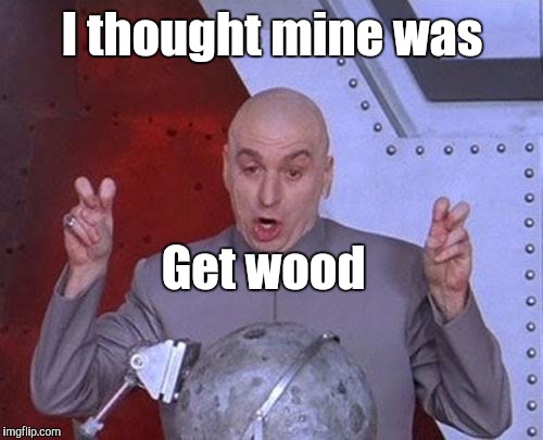 Dr Evil Laser Meme | I thought mine was Get wood | image tagged in memes,dr evil laser | made w/ Imgflip meme maker