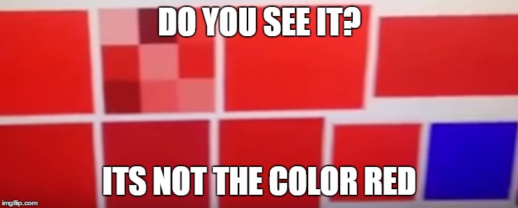 DO YOU SEE IT? ITS NOT THE COLOR RED | image tagged in color red | made w/ Imgflip meme maker