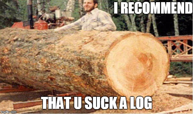 I RECOMMEND; THAT U SUCK A LOG | made w/ Imgflip meme maker