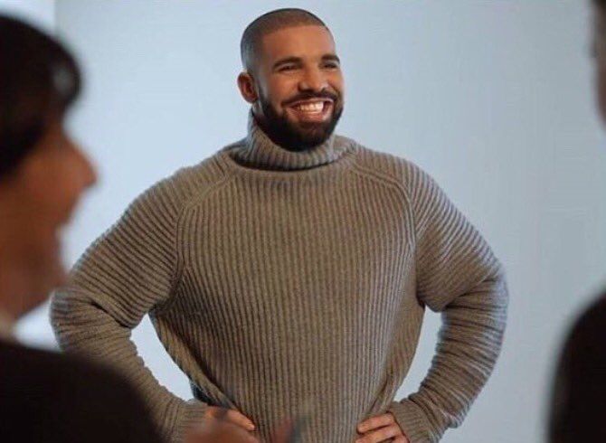 Drake smiling Blank Meme Template